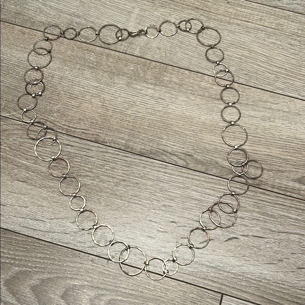 Robert Lee Morris Studio RLM Silver Circle Link Necklace Adjustable Length 925